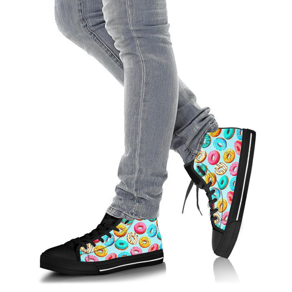 Pattern Print Colorful Donut Men Women's High Top Shoes-grizzshop