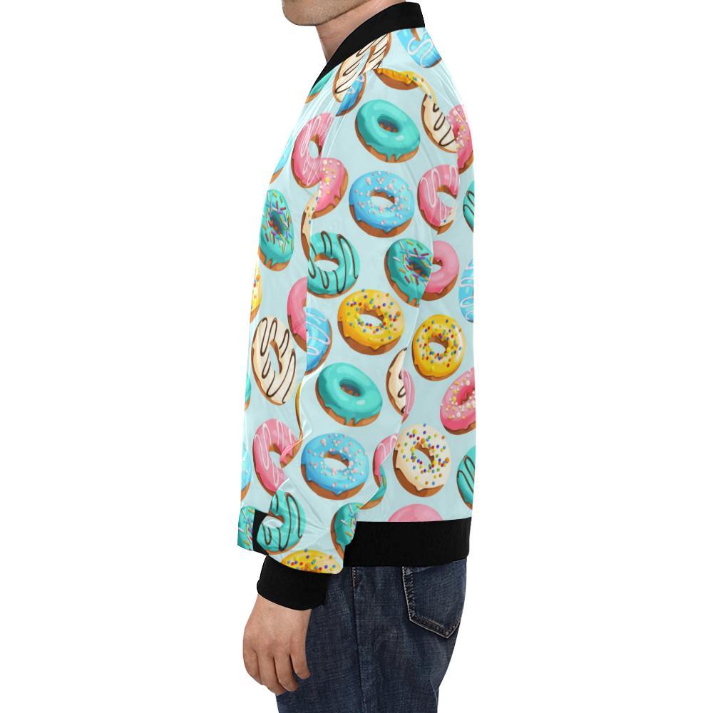 Pattern Print Colorful Donut Men's Bomber Jacket-grizzshop