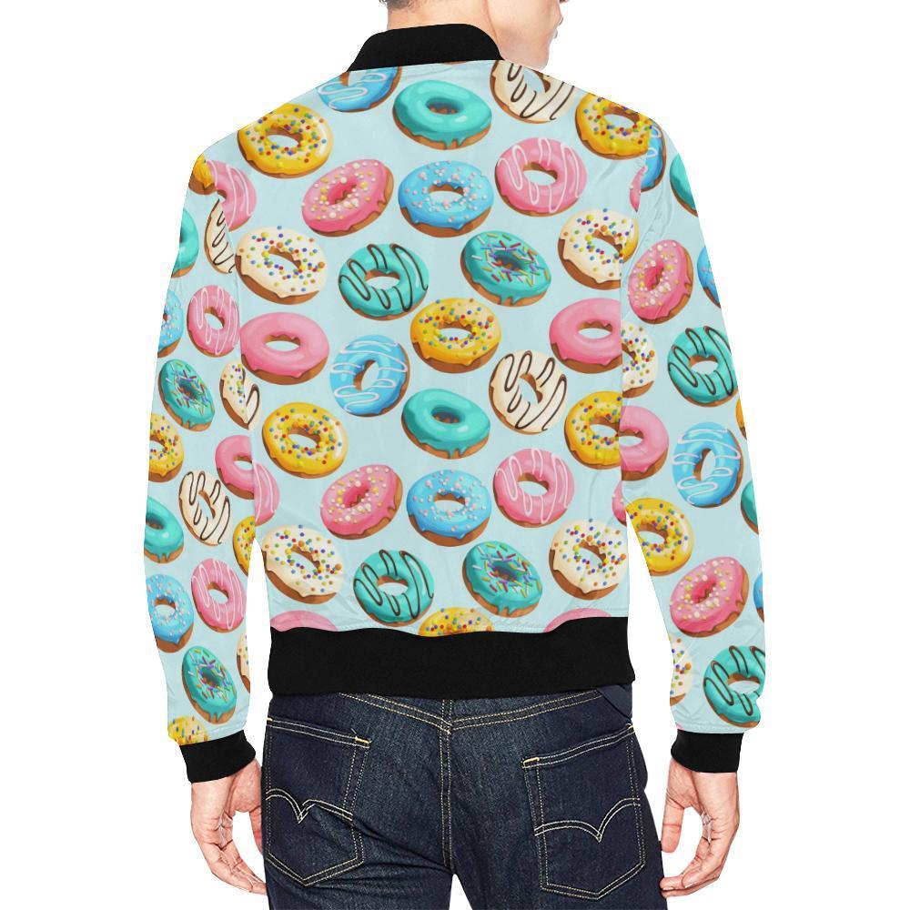 Pattern Print Colorful Donut Men's Bomber Jacket-grizzshop