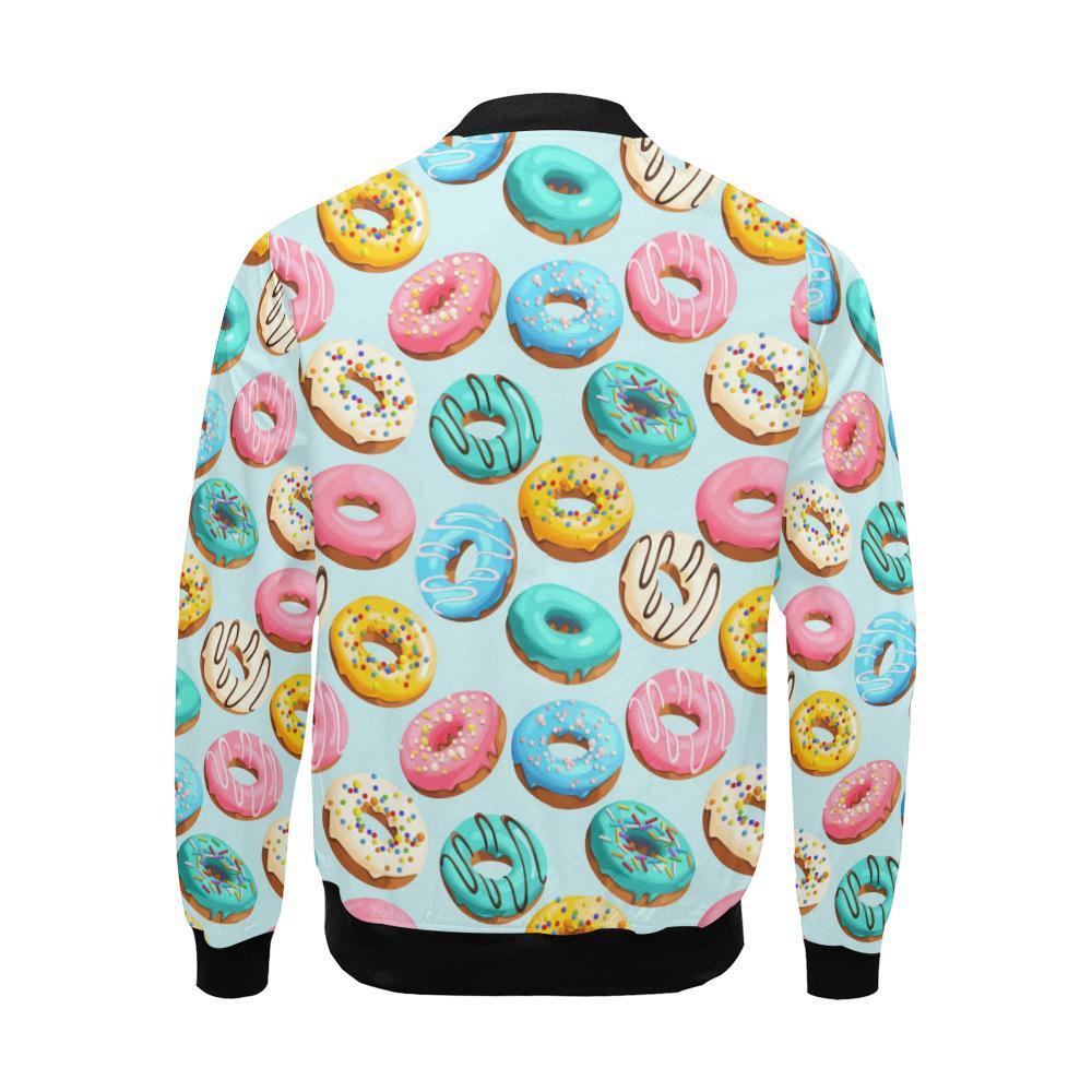 Pattern Print Colorful Donut Men's Bomber Jacket-grizzshop