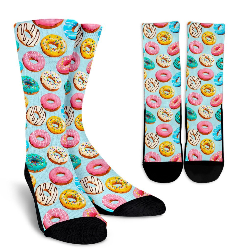 Pattern Print Colorful Donut Unisex Crew Socks-grizzshop
