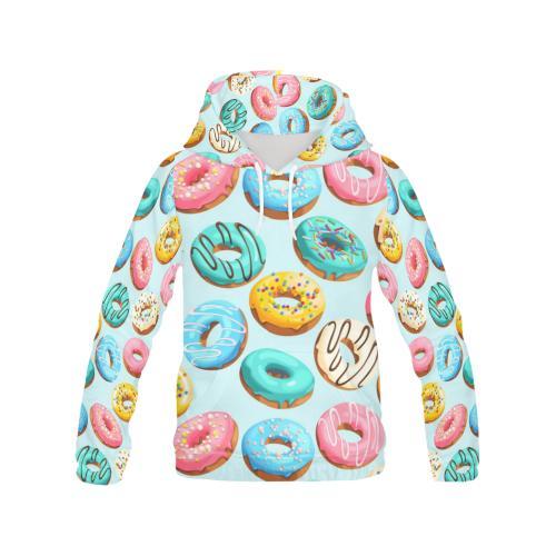 Pattern Print Colorful Donut Women Pullover Hoodie-grizzshop