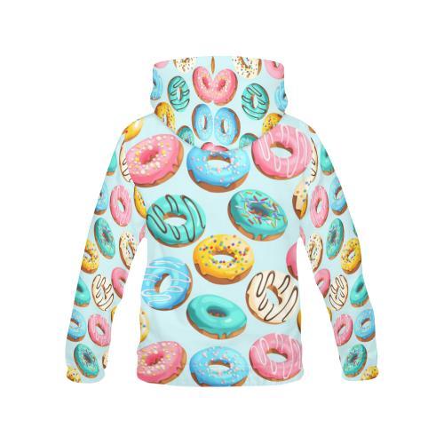 Pattern Print Colorful Donut Women Pullover Hoodie-grizzshop