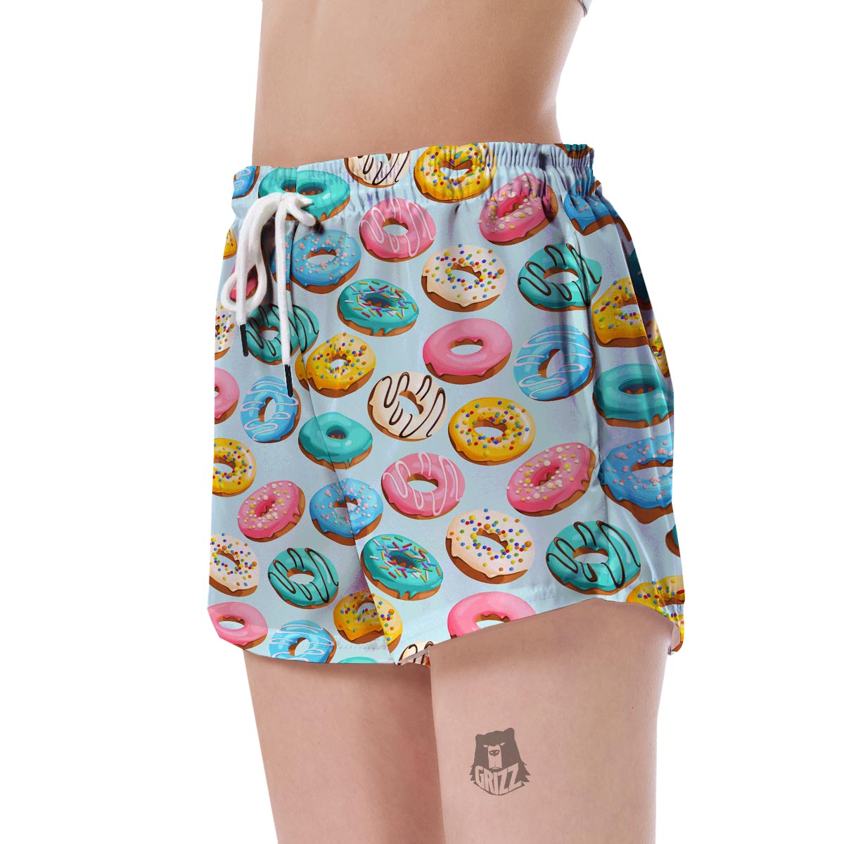 Pattern Print Colorful Donut Women's Shorts-grizzshop