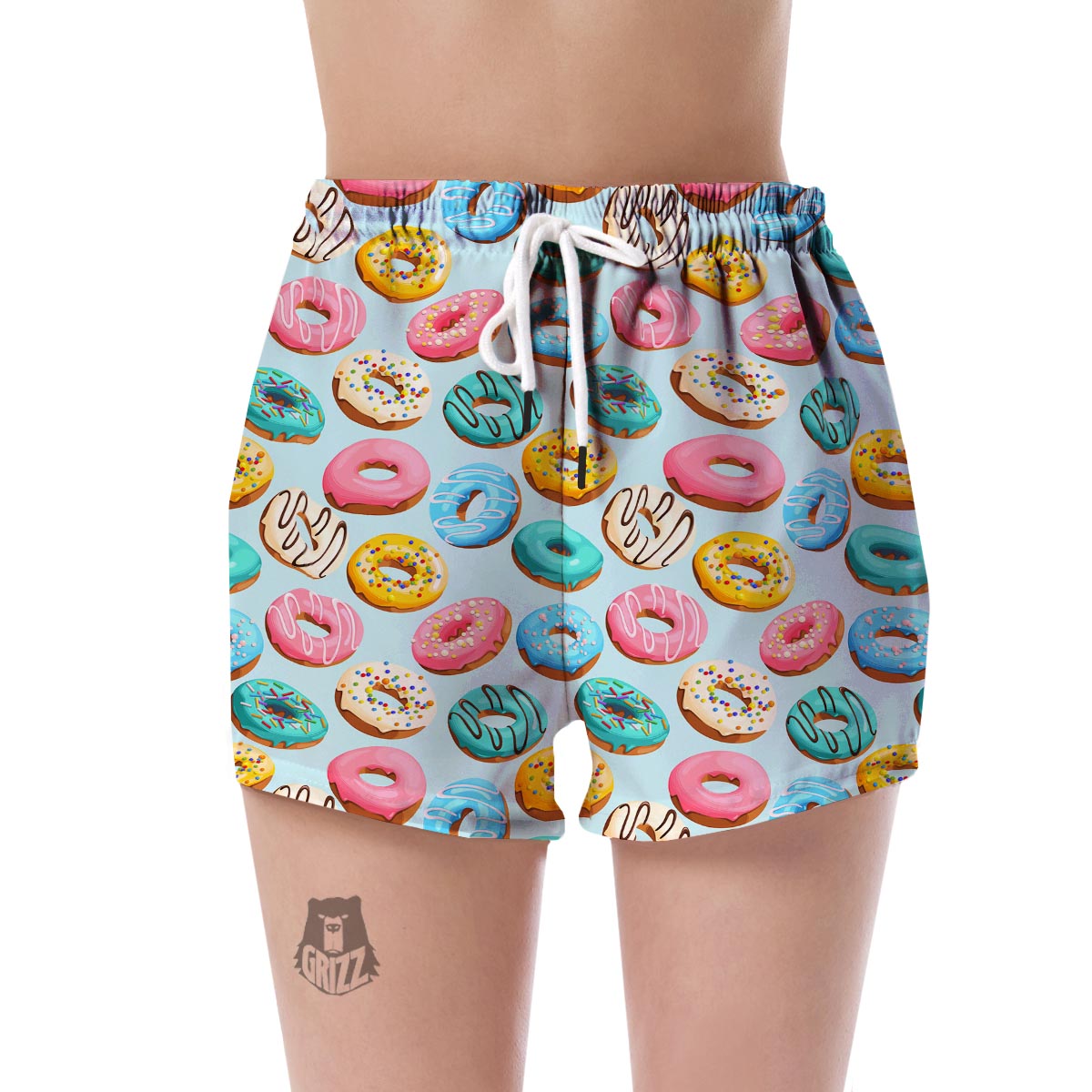 Pattern Print Colorful Donut Women's Shorts-grizzshop