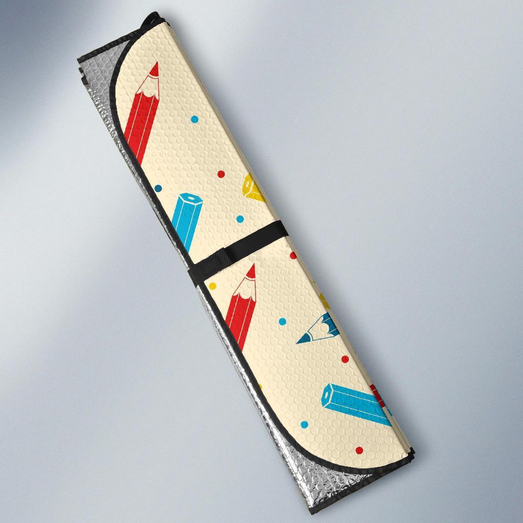 Pattern Print Colorful Pencil Car Sun Shade-grizzshop