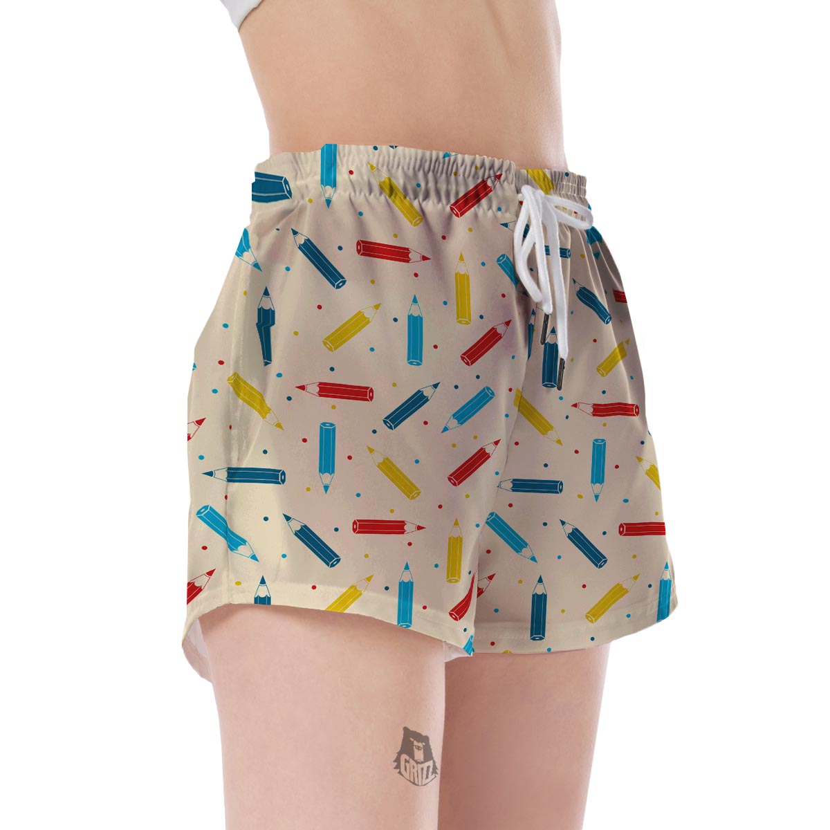 Pattern Print Colorful Pencil Women's Shorts-grizzshop