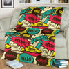 Pattern Print Comic Book Strip Blanket-grizzshop