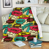 Pattern Print Comic Book Strip Blanket-grizzshop