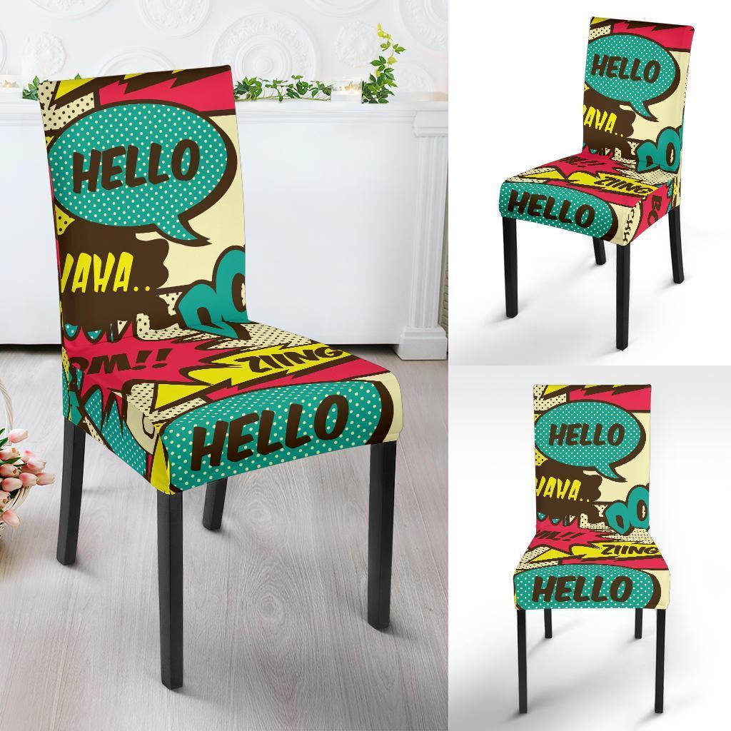 Pattern Print Comic Book Strip Chair Cover-grizzshop