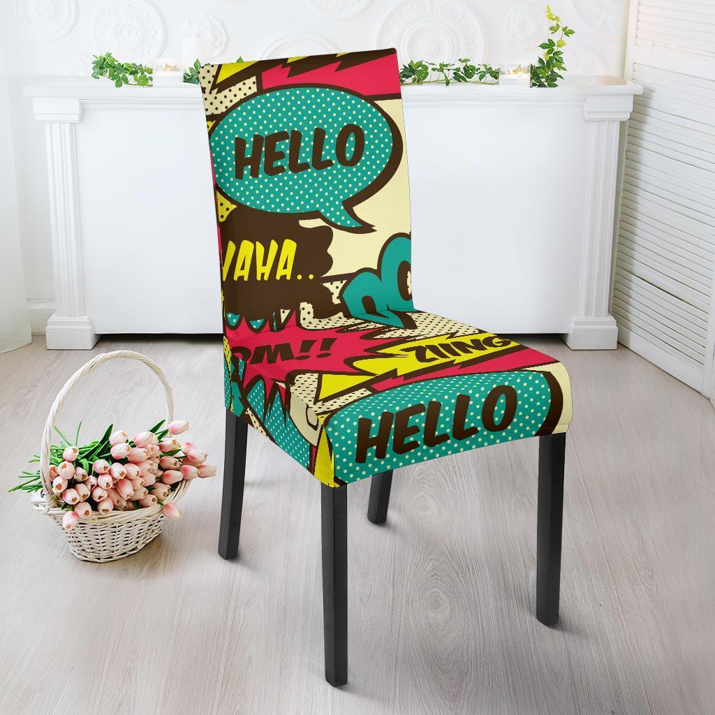 Pattern Print Comic Book Strip Chair Cover-grizzshop