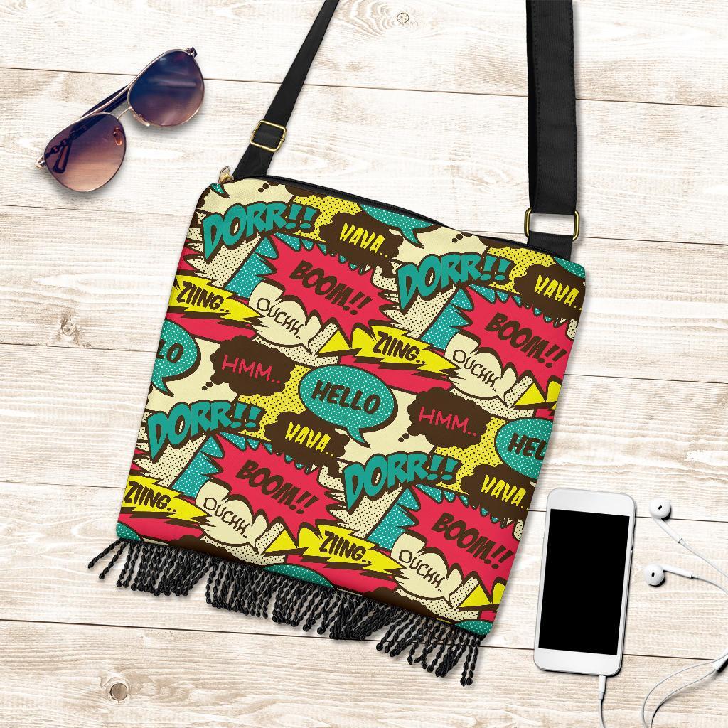 Pattern Print Comic Book Strip Crossbody Bags-grizzshop