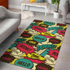 Pattern Print Comic Book Strip Floor Mat-grizzshop