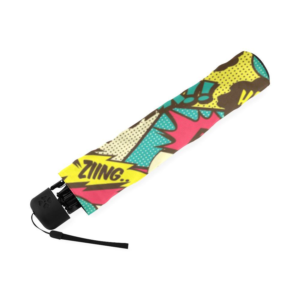 Pattern Print Comic Book Strip Foldable Umbrella-grizzshop