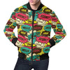 Pattern Print Comic Book Strip Men's Bomber Jacket-grizzshop