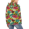 Pattern Print Comic Book Strip Women Pullover Hoodie-grizzshop