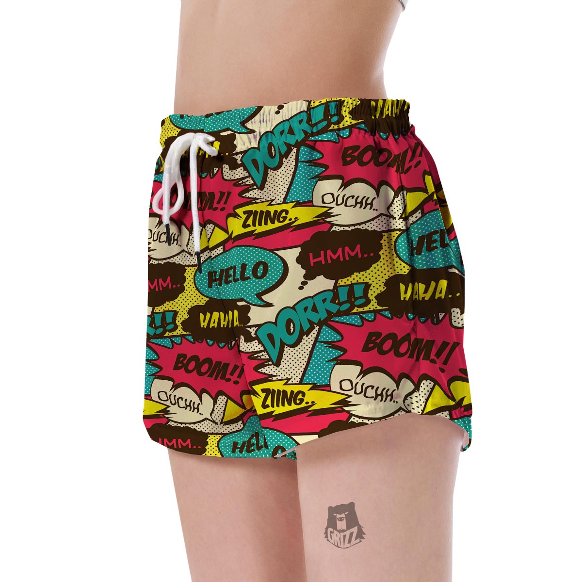 Pattern Print Comic Book Strip Women's Shorts-grizzshop