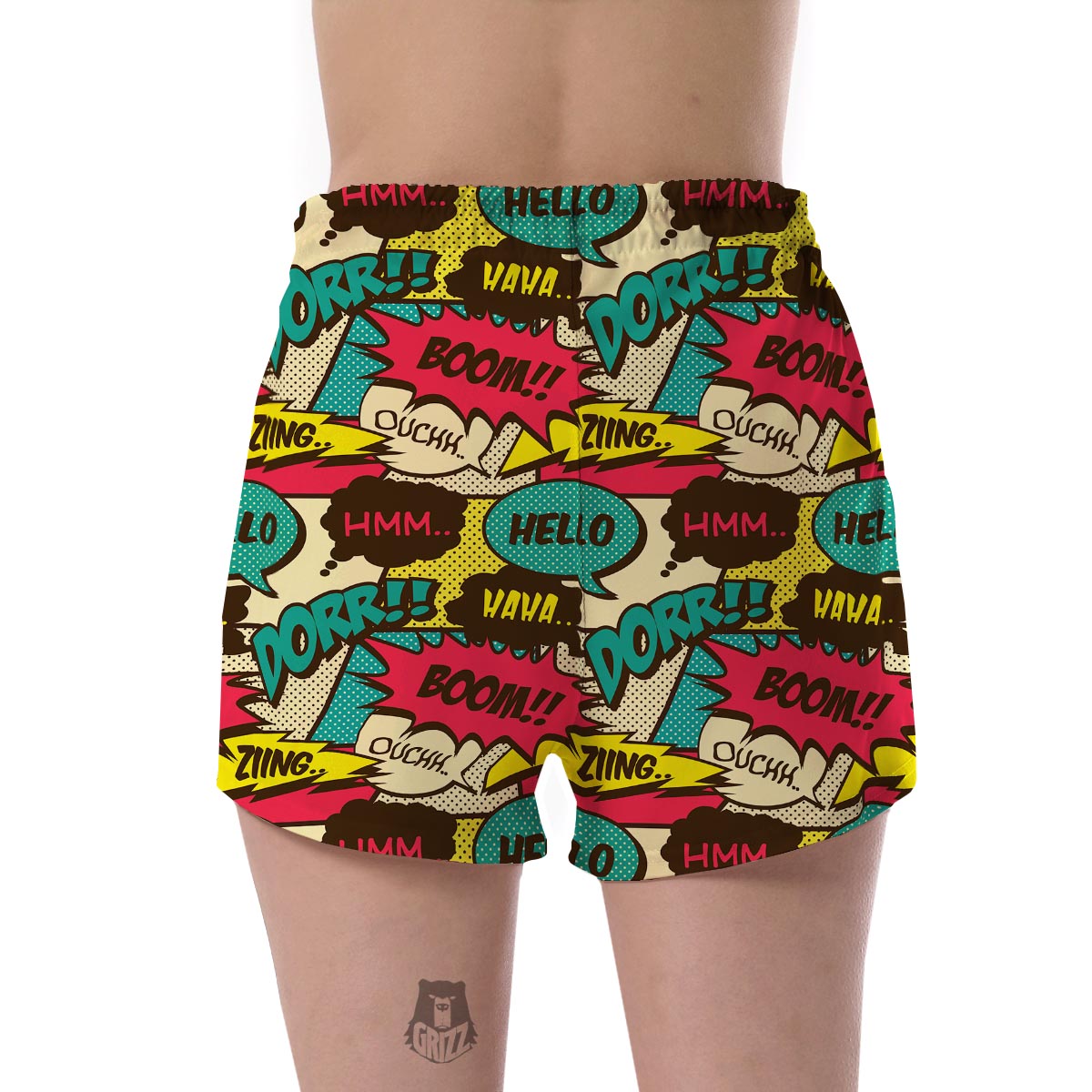 Pattern Print Comic Book Strip Women's Shorts-grizzshop