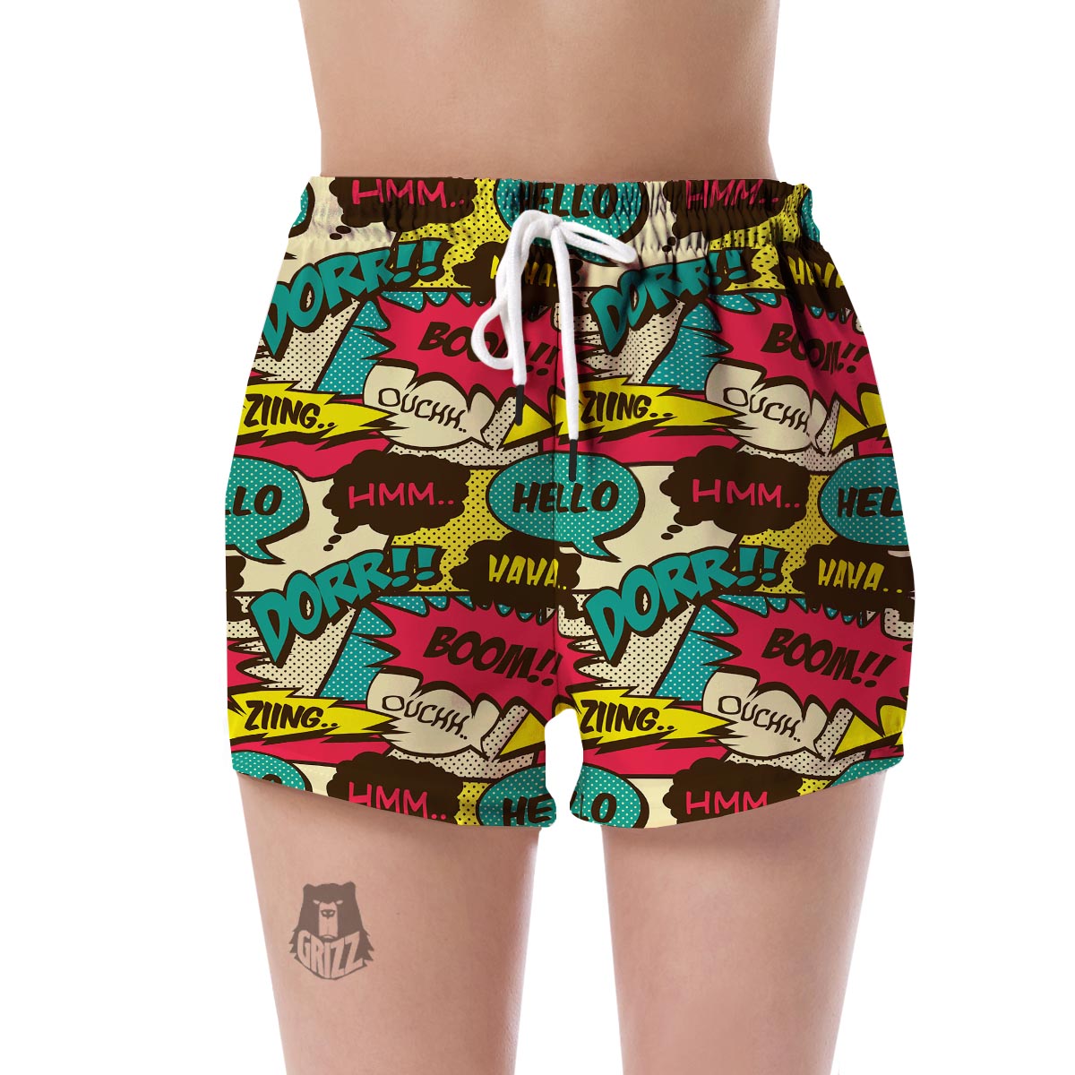 Pattern Print Comic Book Strip Women's Shorts-grizzshop