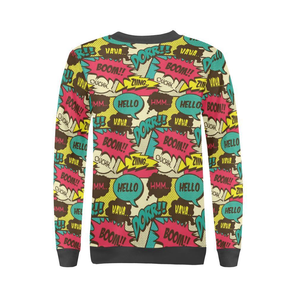 Pattern Print Comic Book Strip Women's Sweatshirt-grizzshop