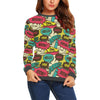 Pattern Print Comic Book Strip Women's Sweatshirt-grizzshop