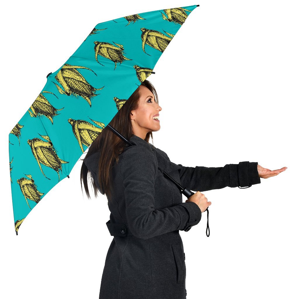 Pattern Print Corn Automatic Foldable Umbrella-grizzshop