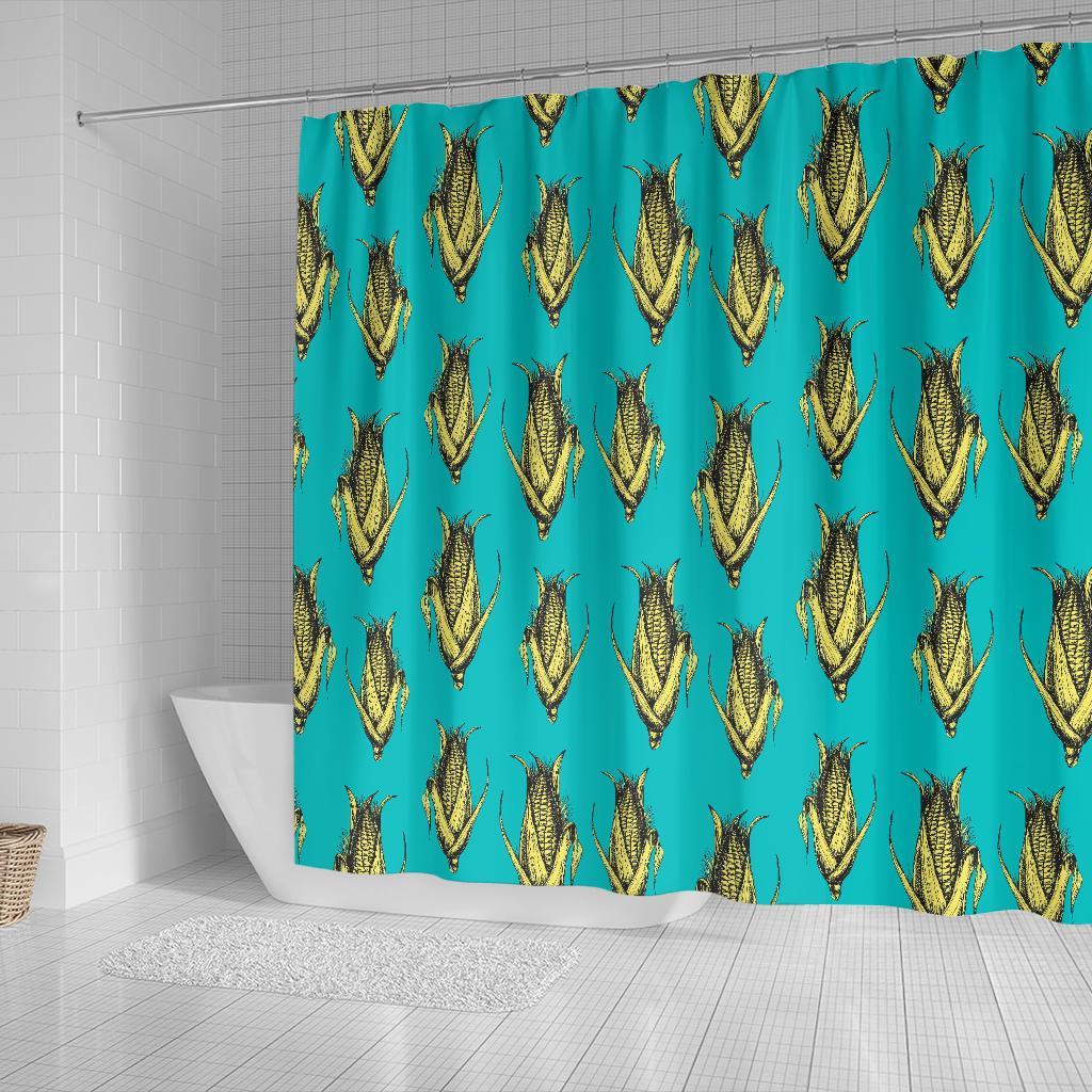 Pattern Print Corn Bathroom Shower Curtain-grizzshop