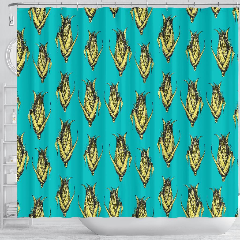 Pattern Print Corn Bathroom Shower Curtain-grizzshop