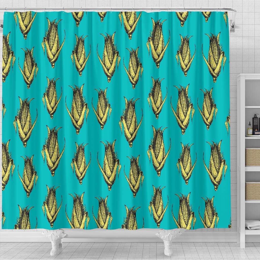 Pattern Print Corn Bathroom Shower Curtain-grizzshop