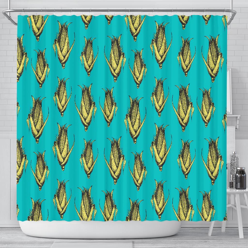 Pattern Print Corn Bathroom Shower Curtain-grizzshop