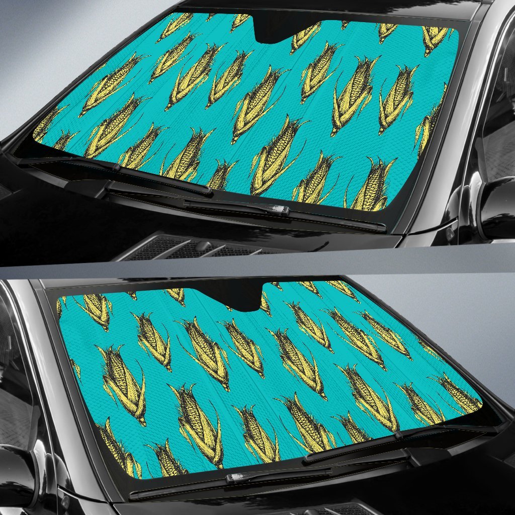 Pattern Print Corn Car Sun Shade-grizzshop