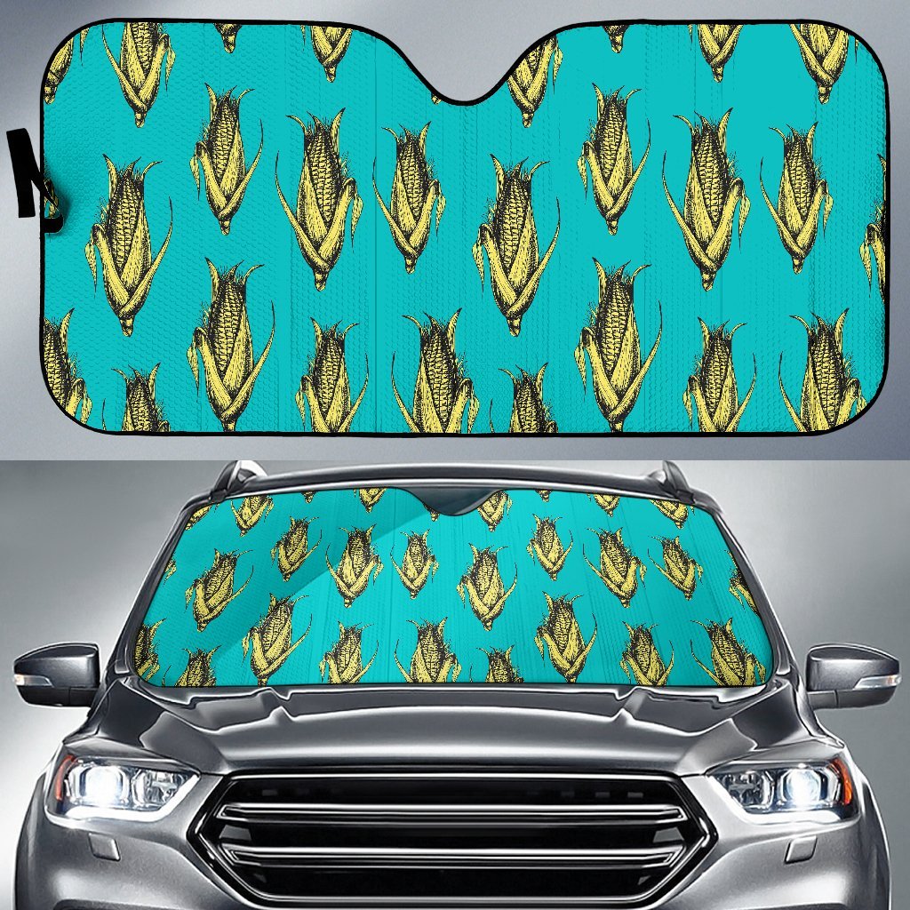 Pattern Print Corn Car Sun Shade-grizzshop