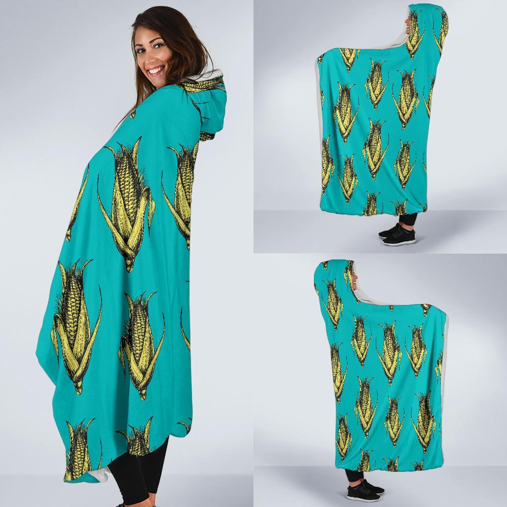 Pattern Print Corn Hooded Blanket-grizzshop