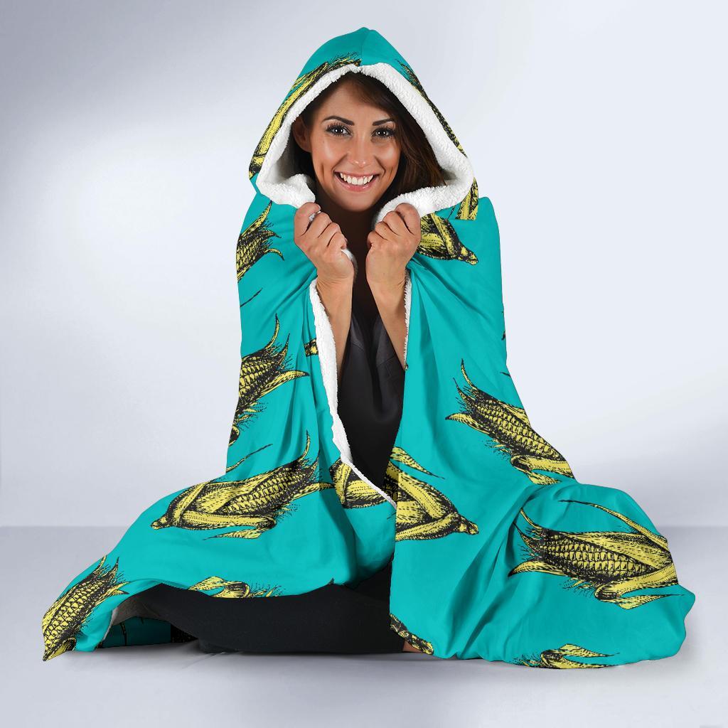 Pattern Print Corn Hooded Blanket-grizzshop