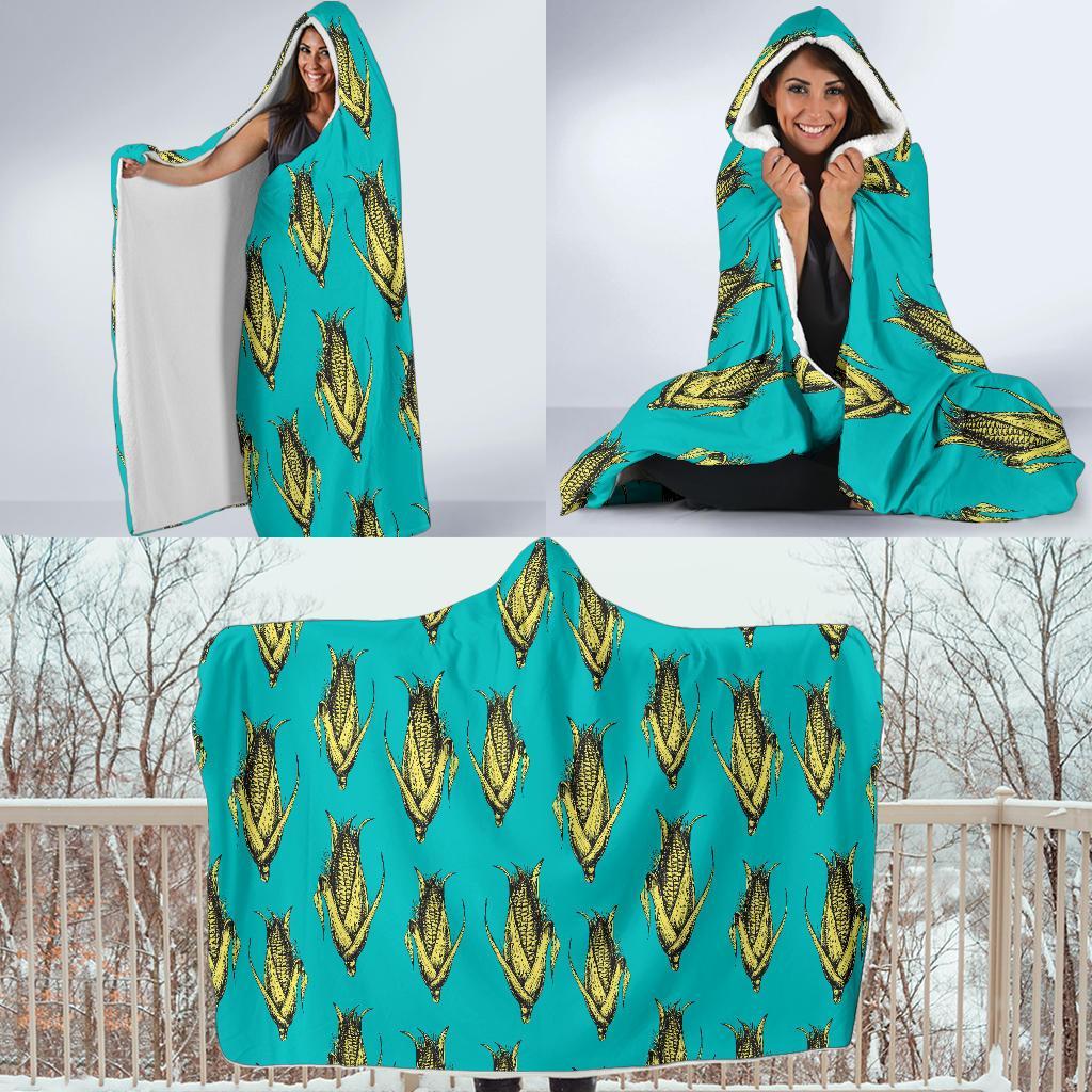 Pattern Print Corn Hooded Blanket-grizzshop