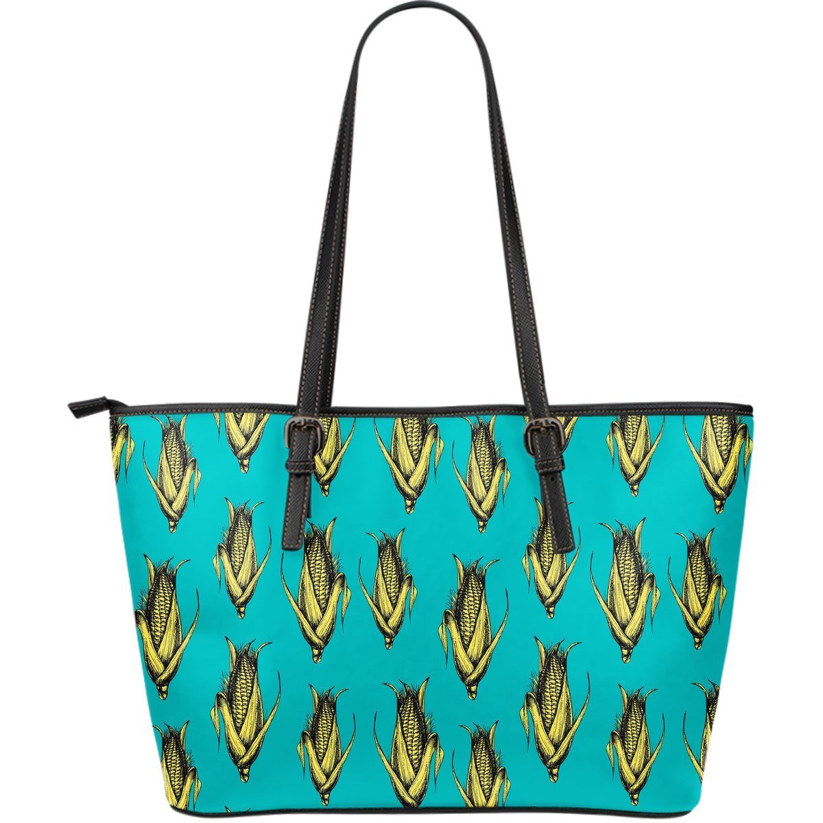 Pattern Print Corn Leather Tote Bag-grizzshop