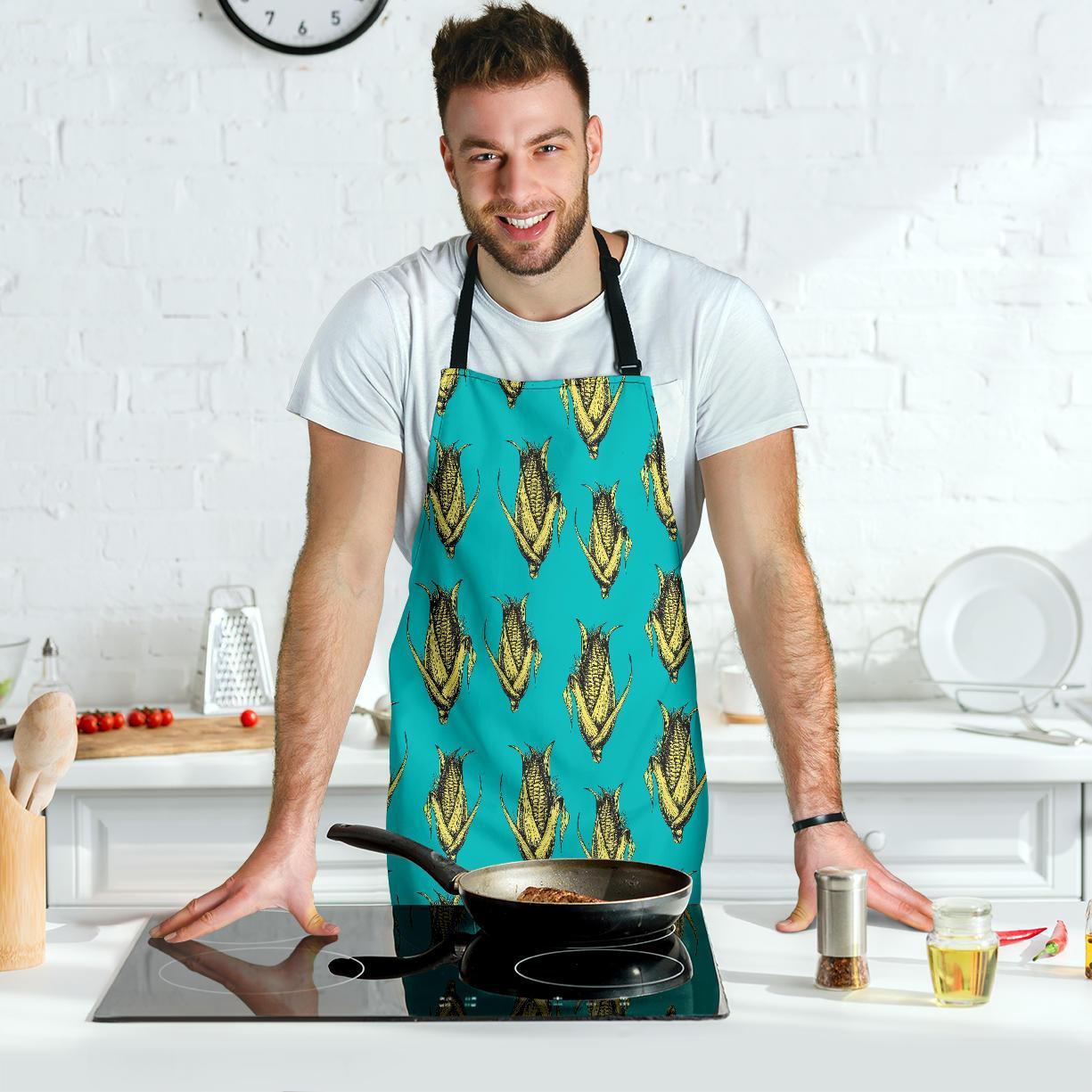 Pattern Print Corn Men's Apron-grizzshop