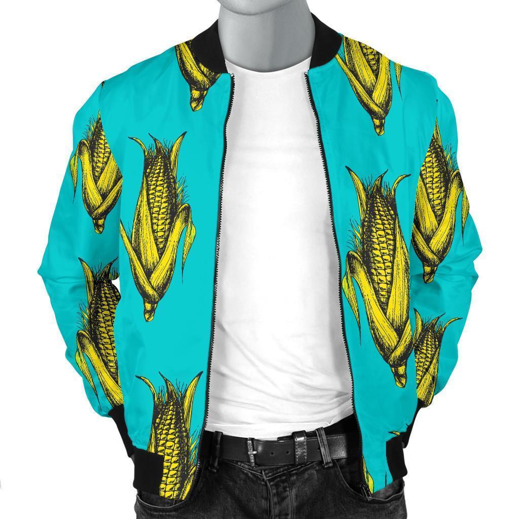 Pattern Print Corn Men's Bomber Jacket-grizzshop