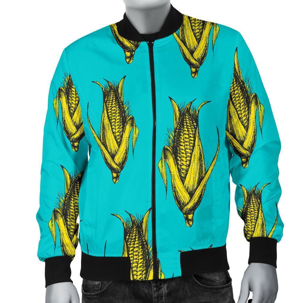 Pattern Print Corn Men's Bomber Jacket-grizzshop