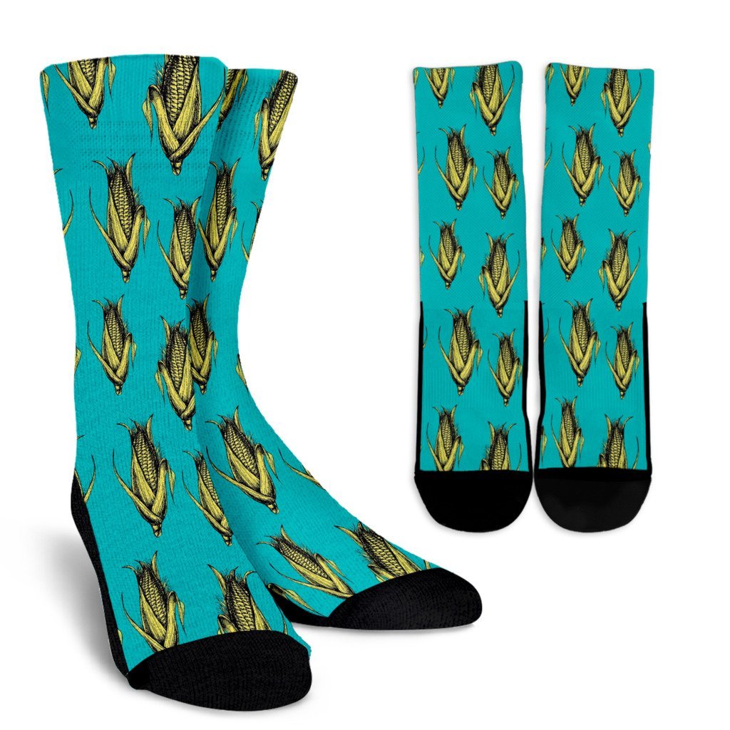 Pattern Print Corn Unisex Crew Socks-grizzshop