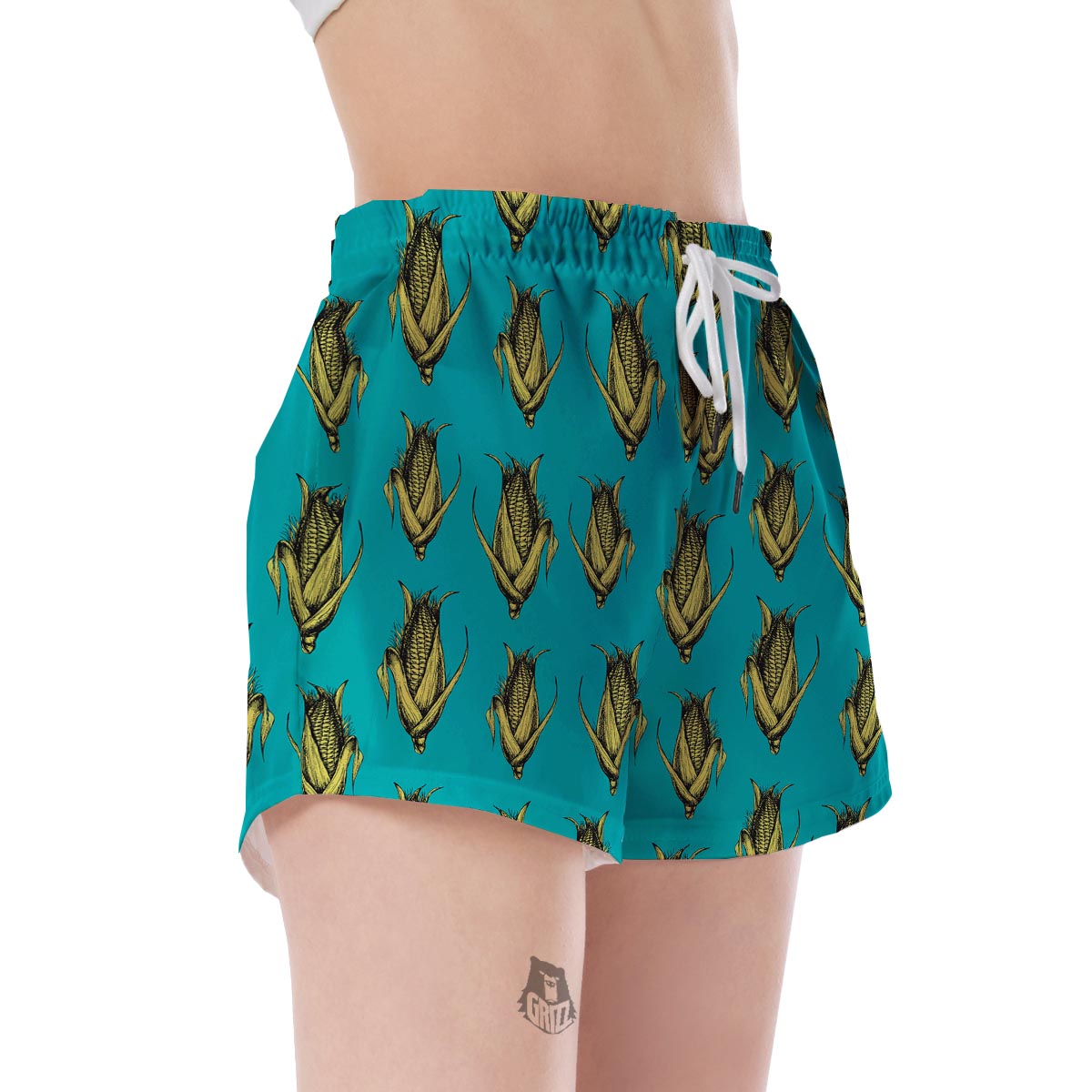 Pattern Print Corn Women's Shorts-grizzshop