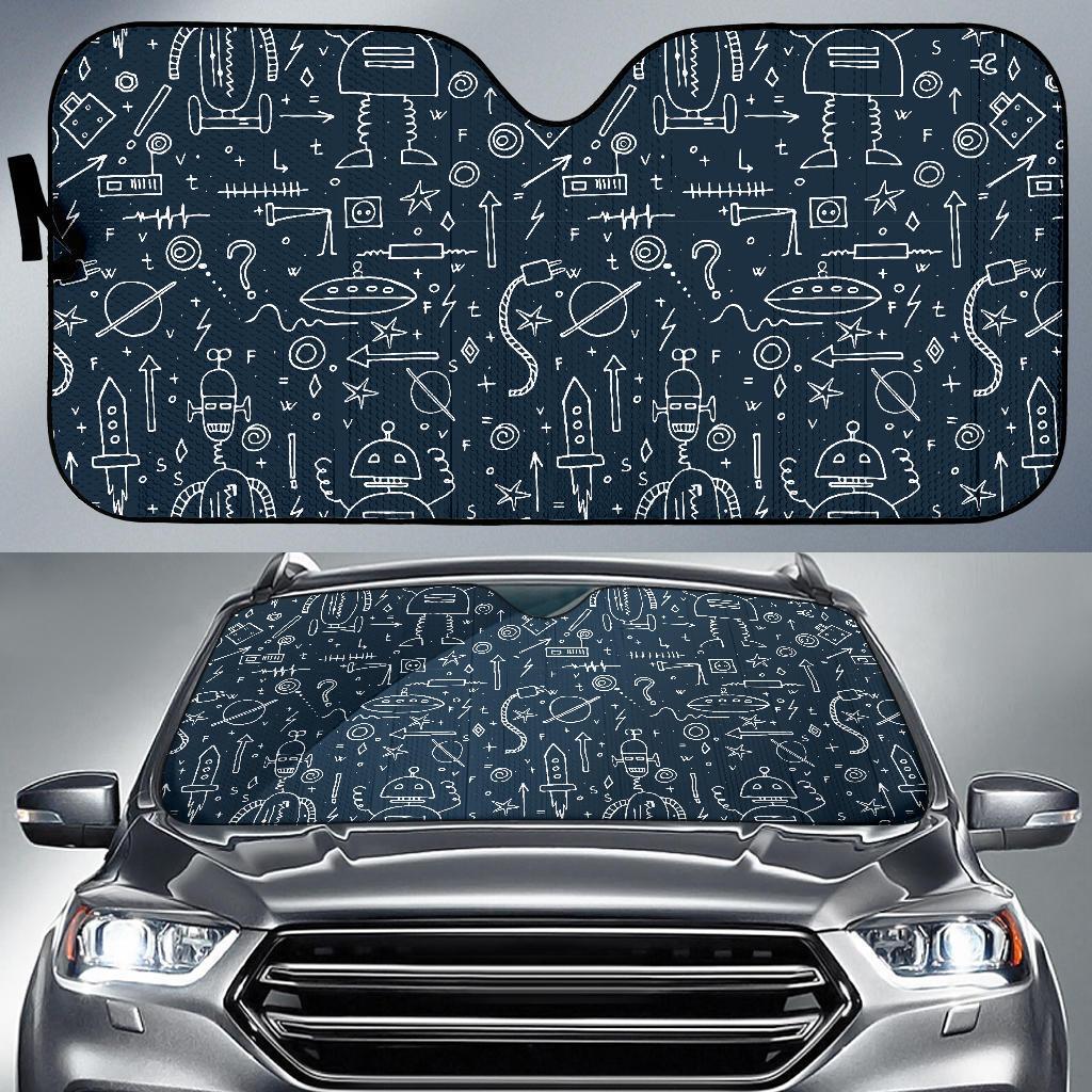 Pattern Print Cyborg Robot Car Sun Shade-grizzshop