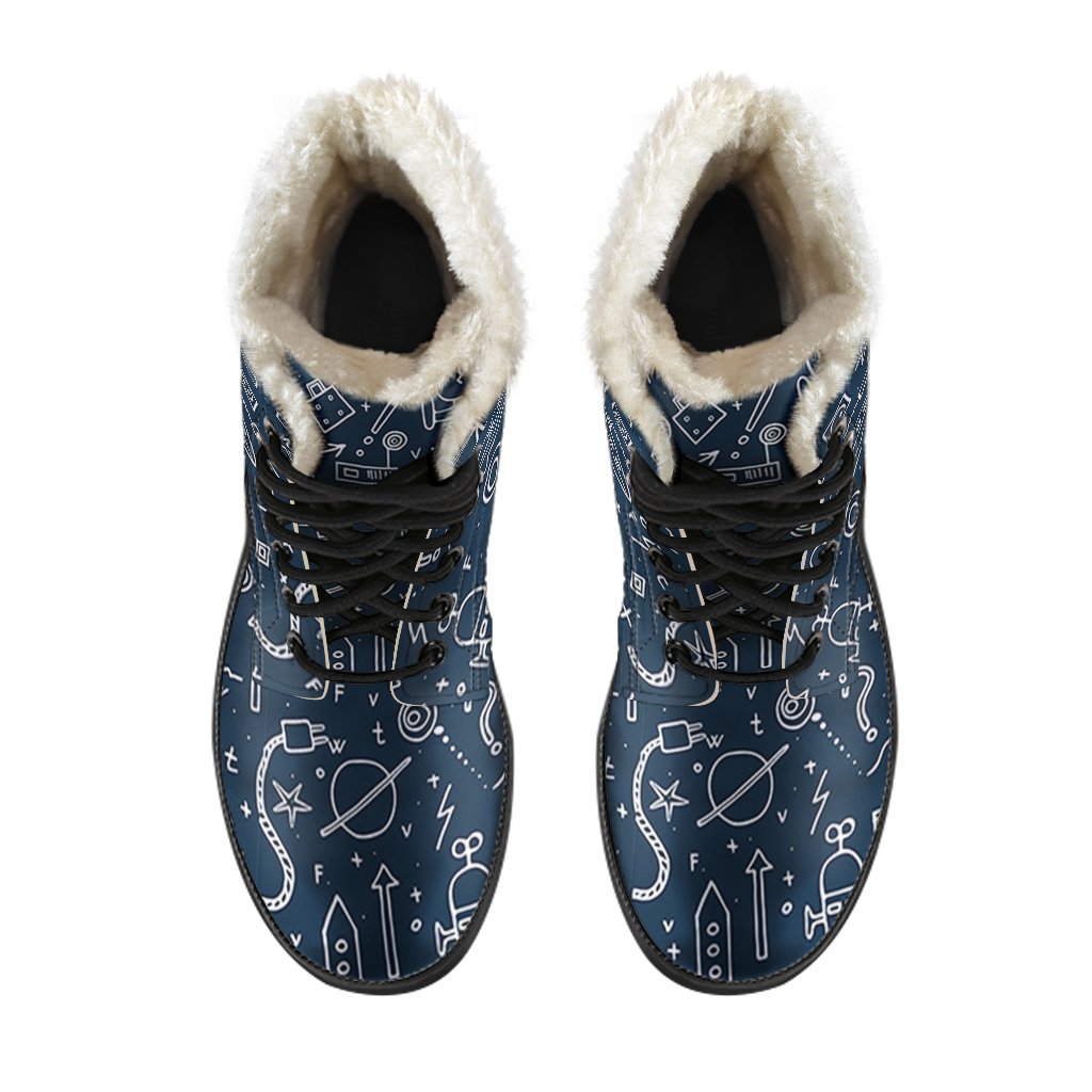 Pattern Print Cyborg Robot Comfy Winter Boots-grizzshop
