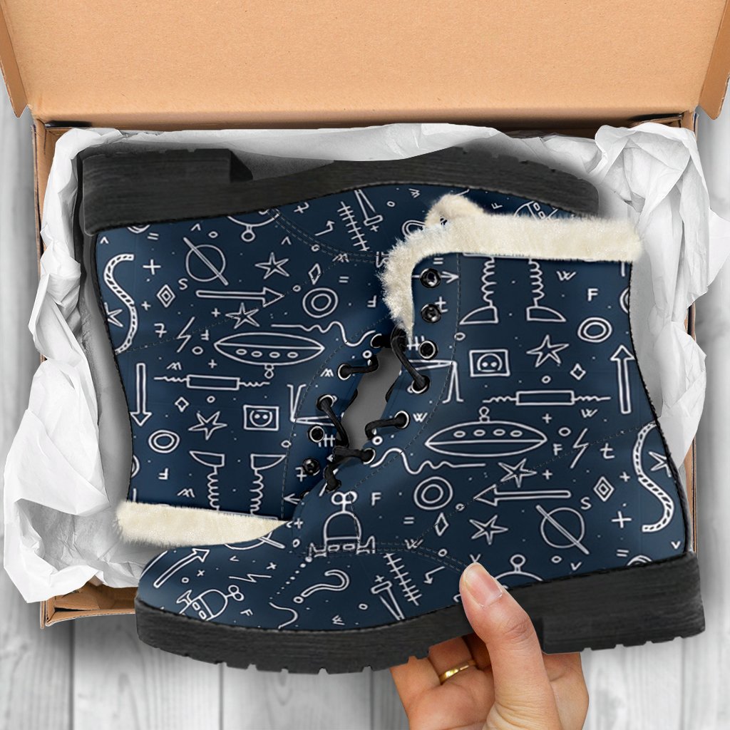 Pattern Print Cyborg Robot Comfy Winter Boots-grizzshop