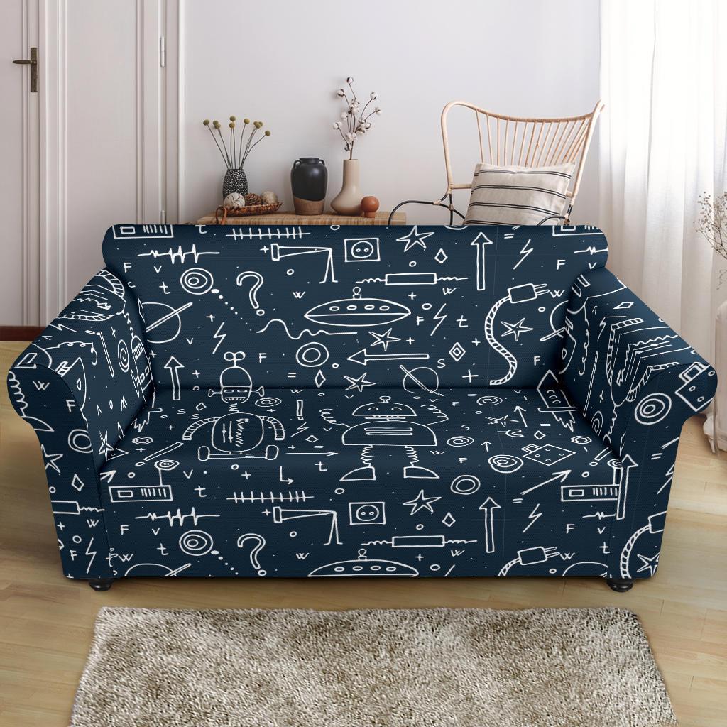 Pattern Print Cyborg Robot Loveseat Cover-grizzshop