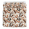 Pattern Print Dachshund Wiener Dog Duvet Cover Bedding Set-grizzshop