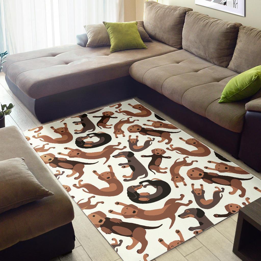 Pattern Print Dachshund Wiener Dog Floor Mat-grizzshop
