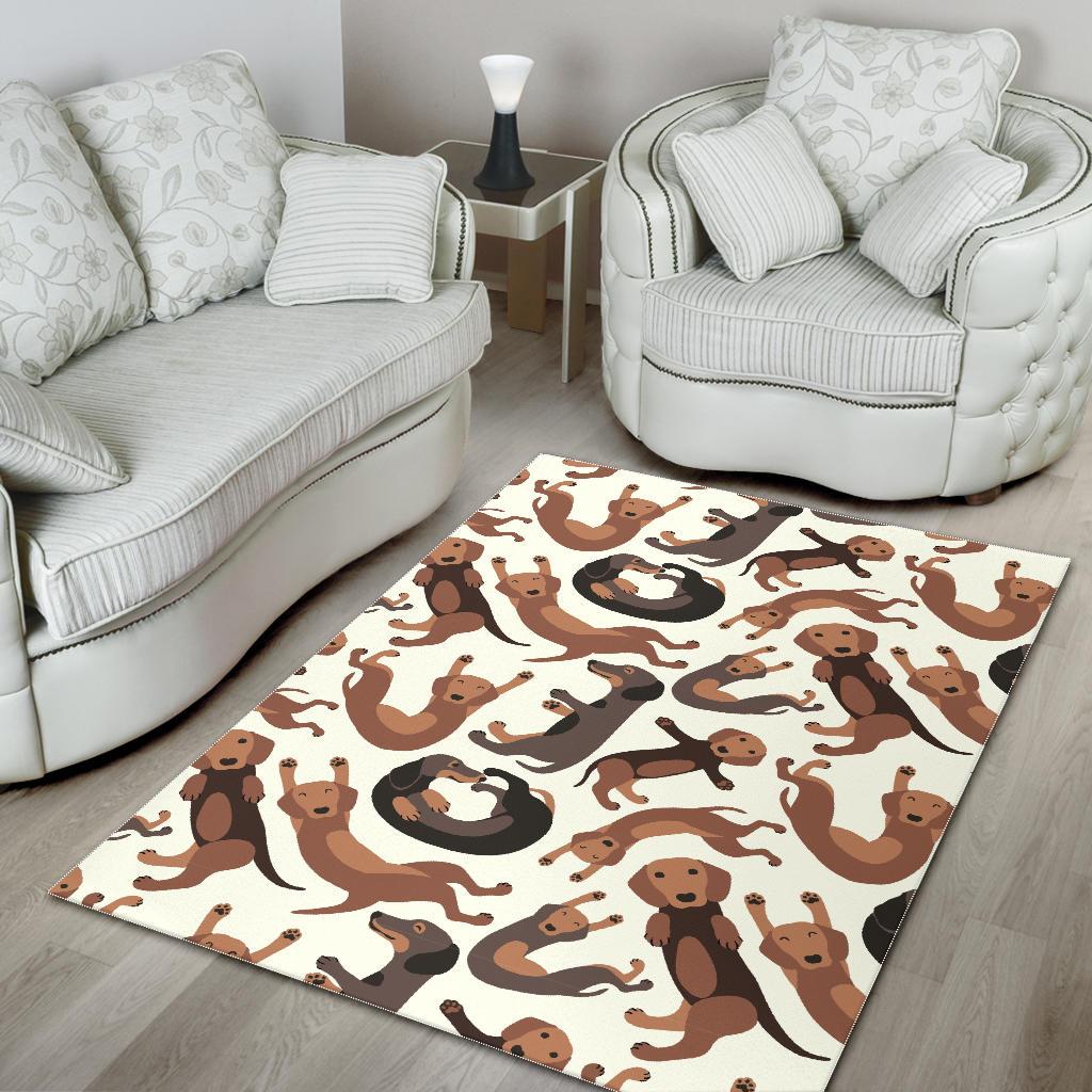 Pattern Print Dachshund Wiener Dog Floor Mat-grizzshop