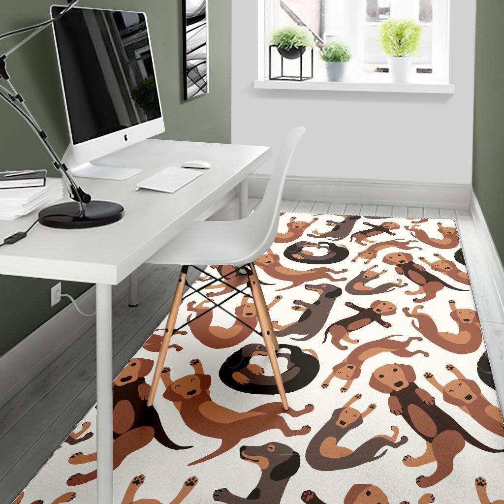 Pattern Print Dachshund Wiener Dog Floor Mat-grizzshop
