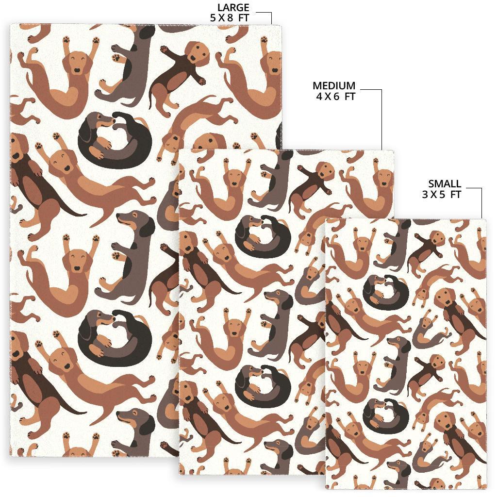 Pattern Print Dachshund Wiener Dog Floor Mat-grizzshop